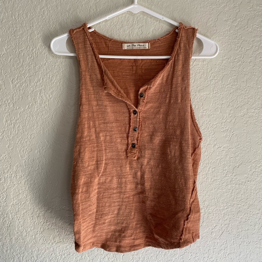 Women's Sleeveless Henley Top - Rust by We The Free